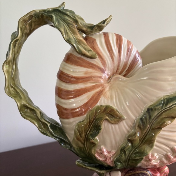 Vintage Fitz & Floyd Oceana Large Pitcher Conch Sea Shell 1998 Retired Unique! - Picture 9 of 14